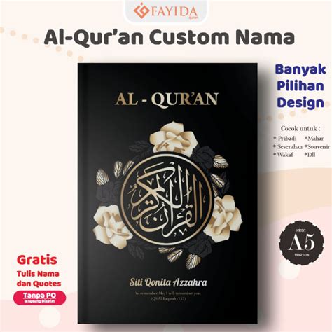 Al Quran Custom Nama Dan Quotes A Bisa Tulis Nama Di Cover Al Quran