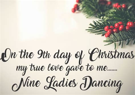 On The Ninth Day Of Christmas My True Love Gave To Me Nine Ladies