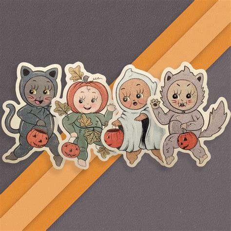 Halloween Kewpie Doll Vintage Sticker Pack Trick Or Treat Cute Laptop