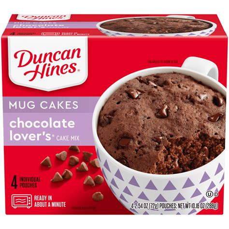 Duncan Hines Mug Cakes Chocolate Lovers Cake Mix 4 Pouches