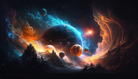 Premium Photo Cosmic World Background 8k Fantasy Artwork Generative Ai Art