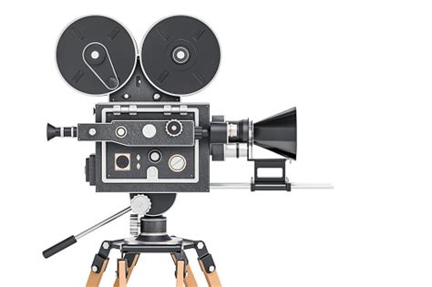 Old Movie Camera Side View 3d Rendering Isolated On White Background ...