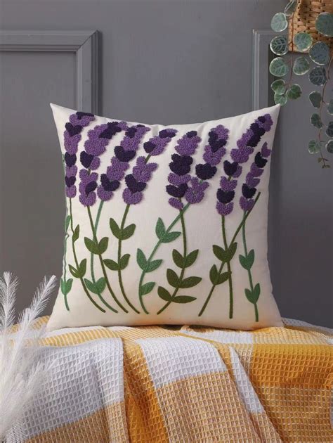 Funda Bordada Lavanda Francesa Pa Decorar