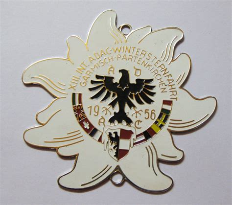 Adac Garmich Bavaria Winter Rallye Grill Badge Emblem Logos Metal