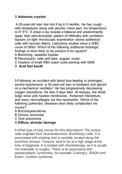 Mcqs In Respiratory System Pathology 7