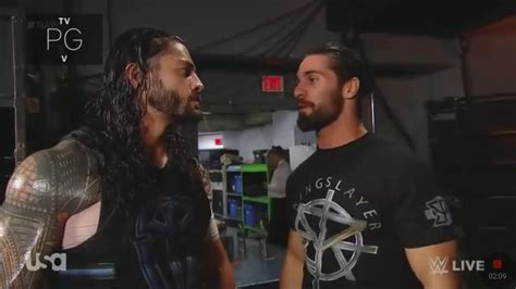 Wwe Raw 22 May 2017 Roman Reigns And Seth Rollins Backstage Youtube