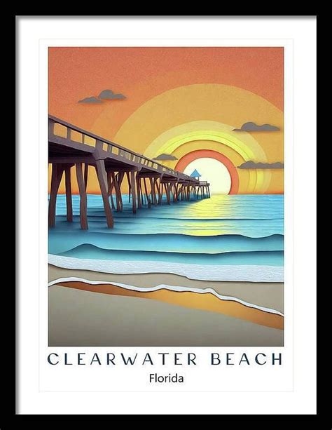 Clearwater Beach Print Digital Download Florida Coastal Art Florida