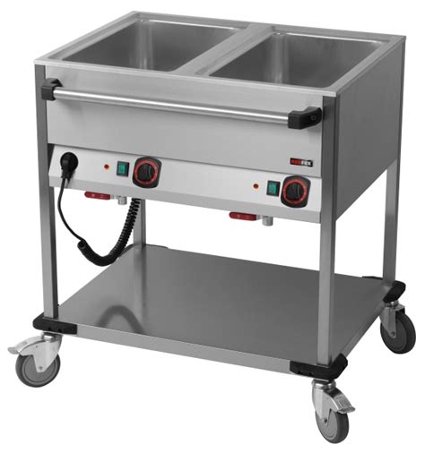 A S Gastro Bain Marie Wagen Fahrbar 2x GN 1 1 850x700x900 Mm 230 V 14