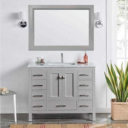 Amazon Eviva London X Inch Gray Transitional Bathroom Vanity