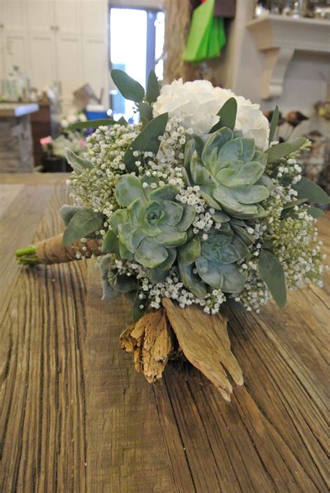 Wedding Bouquets Succulents Seeded Eucalyptus Succulent Bouquet