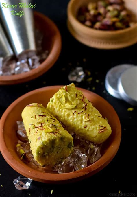 Malai Kulfi Recipe How To Make Kesar Pista Malai Kulfi Maayeka