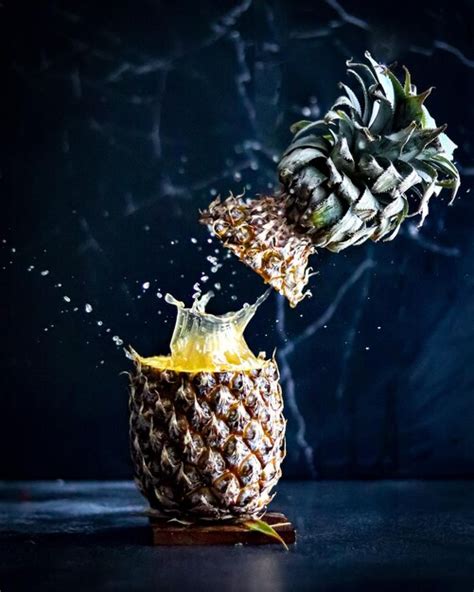 Premium Photo Closeup View Of Pineapple Splash