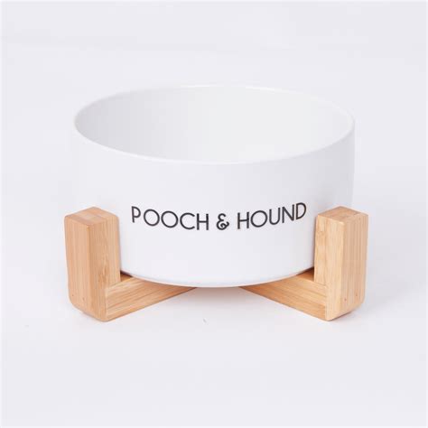 SIGNATURE DOG BOWL - WHITE/BLACK – POOCH & HOUND