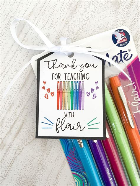 Printable Teacher Appreciation Pen Gift Tag Teacher Appreciation Gift