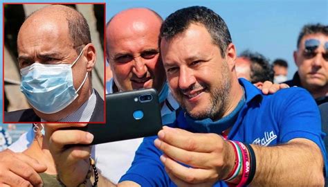 Foto Senza Mascherina Zingaretti Salvini Irresponsabile