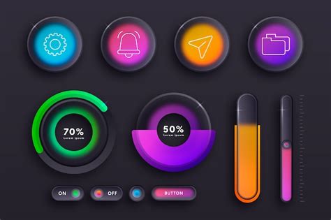 Premium Vector Gradient Glassmorphism Elements Set