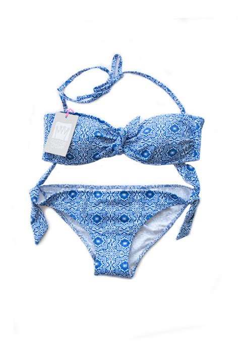 Bikini Bandeau Azul Santorini CottonCrown