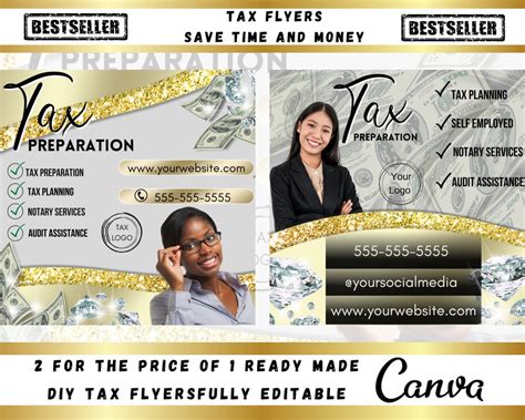 tax prep flyer bundle template editable tax specialist flyer tax