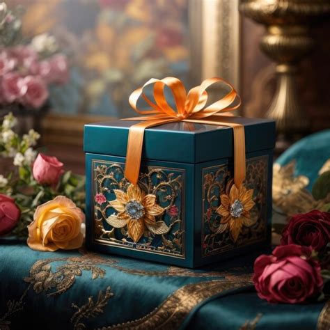 Premium Ai Image A Beautifully Decorated Gift Box