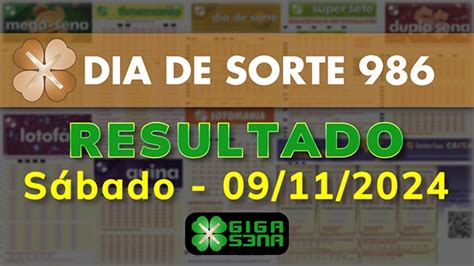 Dia de Sorte 986 consulte os números sorteados no resultado do dia 09