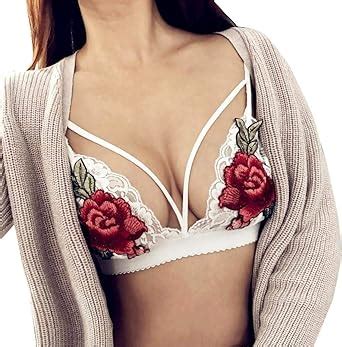 Swomen Bralette De Encaje Floral Acolchado Transpirable Sexy Brasier De