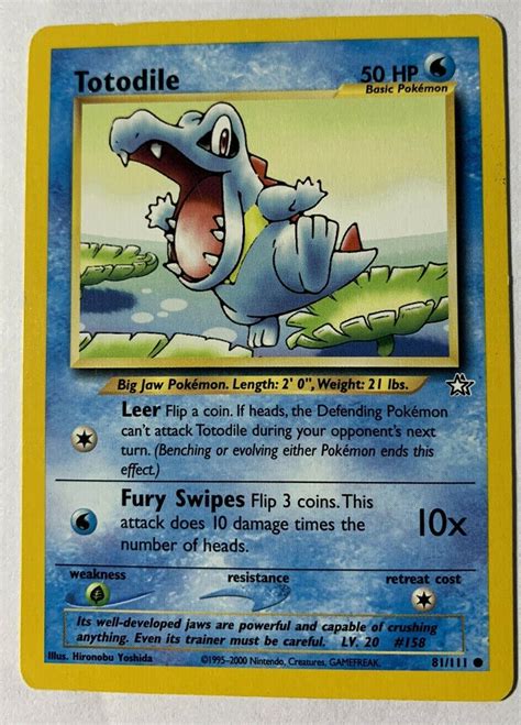 Totodile Neo Genesis Set Common Pokemon Card Unlimited