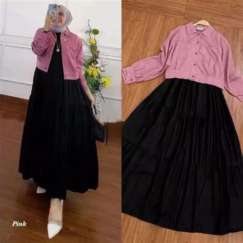 Jual Ready Gamis Outer Vidia Crinkle Airflow Allsize Shopee Indonesia