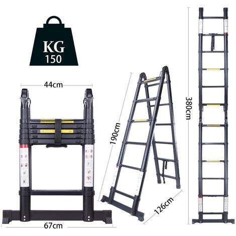 Echelle T Lescopique Pliant M Antid Rapante Echelle Multifonction En