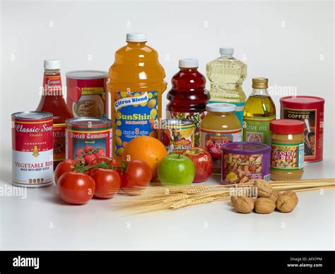 Packaged food items Stock Photo - Alamy