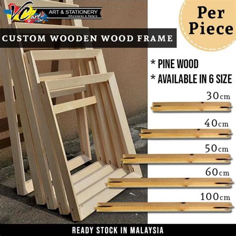 Vc Art Custom Wooden Wood Frame Pine Wood DIY Frame Kayu Frame Gambar Photo Frame | Lazada