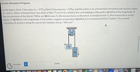 Solved In The Figure Block 1 Has Mass M1 470 G Block 2 Has Chegg