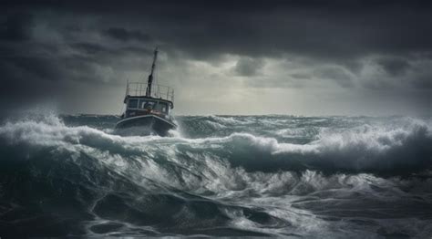 Premium Photo | Ship lighthouse storm waves sea foto