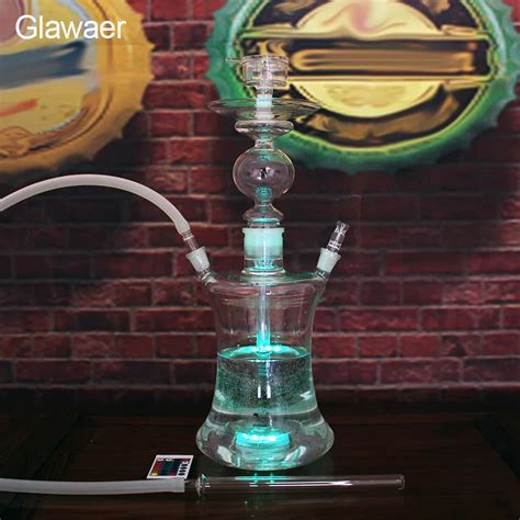 Glass Hookahs Smooking Pipe And Smoking Nargile With Remote Multicolor Led And Hookah Bowl