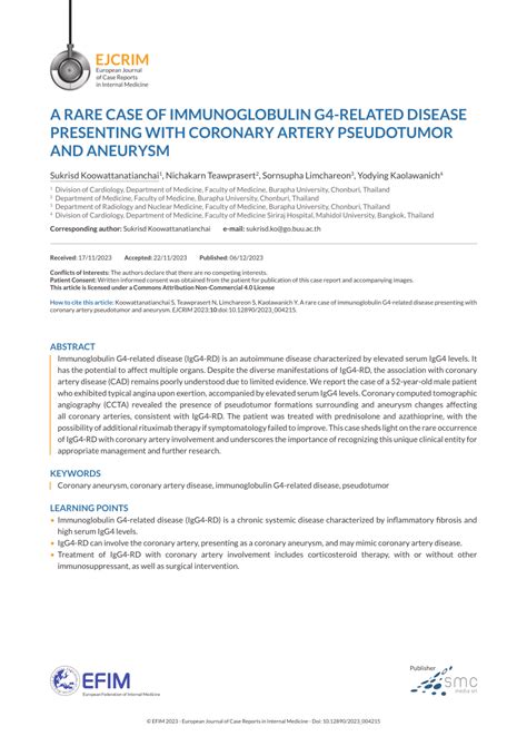 PDF A Rare Case Of Immunoglobulin G4 Related Disease Presenting With