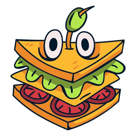 Crazy Sandwich Food Character Cartoon PNG SVG Design For T Shirts