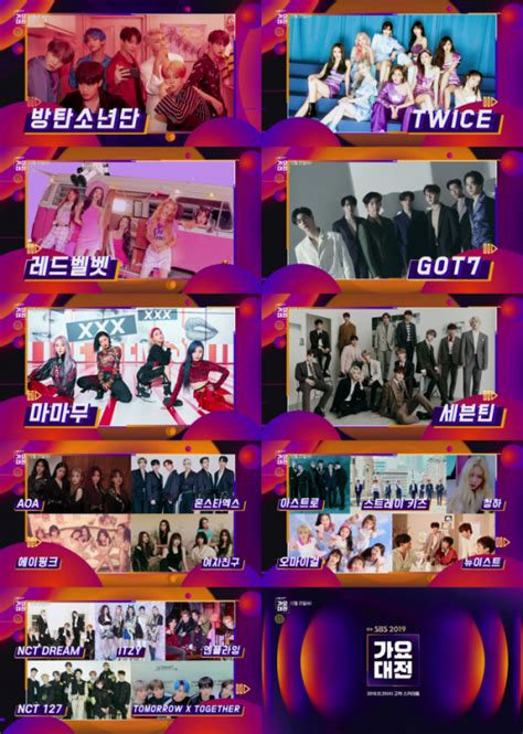 2019 Sbs 가요대전 오늘25일 5시 40분 Sbsㆍ웨이브 생방송방탄소년단ㆍ트와이스ㆍ레드벨벳ㆍ세븐틴ㆍ갓세븐 등