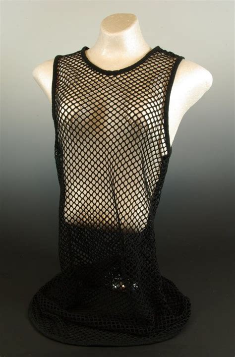 Black Netted Mesh Sleeveless Tunic Minidress 90s Goth Punk Etsy