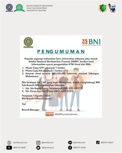 Pengambilan KTM Mahasiswa Baru Universitas Udayana Jalur SNBP 2023