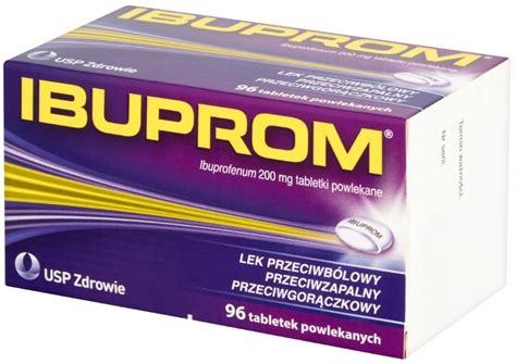 Ibuprom 200 mg ibuprofen lek przeciwbólowy 96 tab 14311499628 Allegro pl