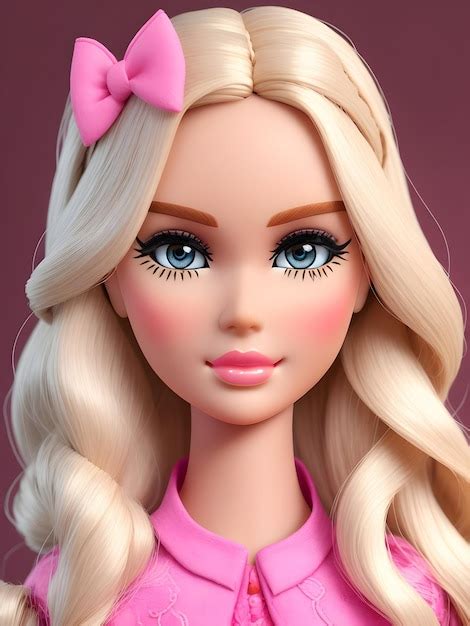 Mu Eca Barbie Con Vestido Rosa Foto Premium