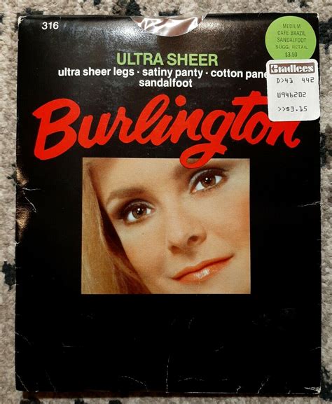 Vintage Burlington Ultra Sheer Nylons Pantyhose Size Gem