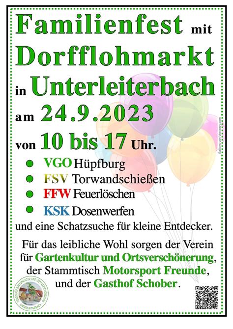 Familienfest Dorfflohmarkt In Unterleiterbach Echt Oberfranken