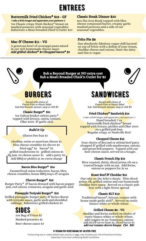 Snacks ~ Entrees ~ Burgers – CBar PDX