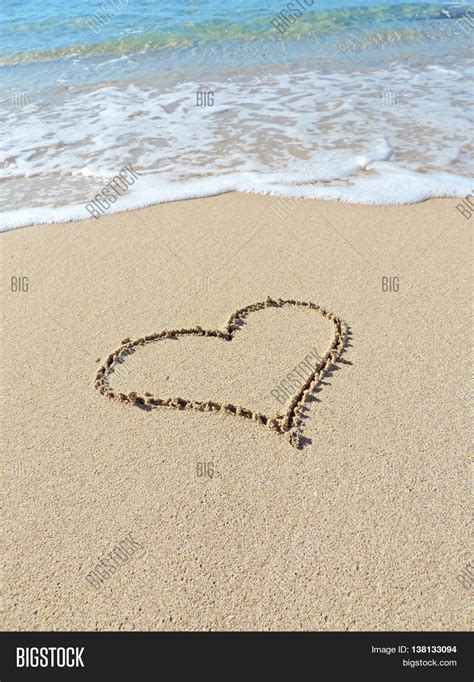 Heart Drawing On Sand Image Photo Free Trial Bigstock