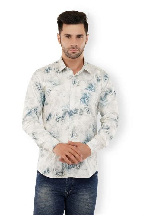 Aqua Blue Aquatic Abstract Printed Casual Shirt At Rs 899 Men Printed