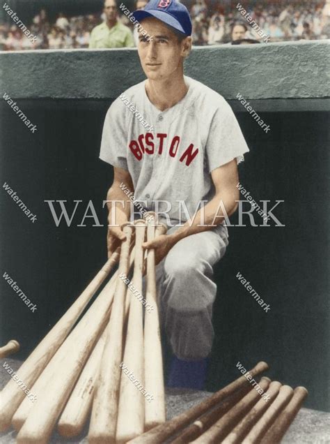 Da Ted Williams Boston Red Sox Rookie Pose Colorized Photo Boston