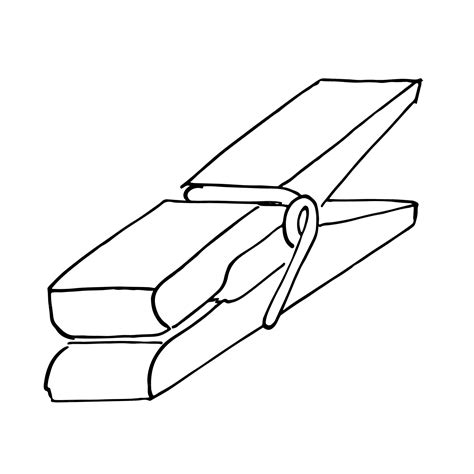 premium vector wooden clothespin vector illustration hand drawn