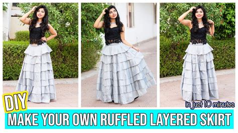 Diy Make Your Own Ruffled Layer Skirt In Just Minutes Youtube