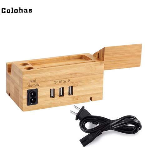 Colohas EU US UK Plug 3 Ports 5V 3A USB HUB Power Charging Stand