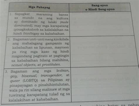 Basahing Mabuti Ang Pahayag Sa Bawat Bilang Batay Sa Nabasang Iyong